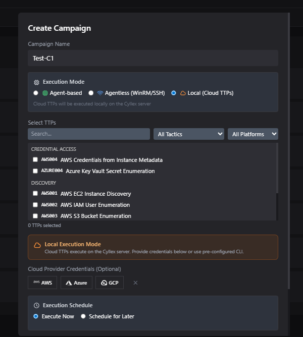 Cloud credentials configuration
